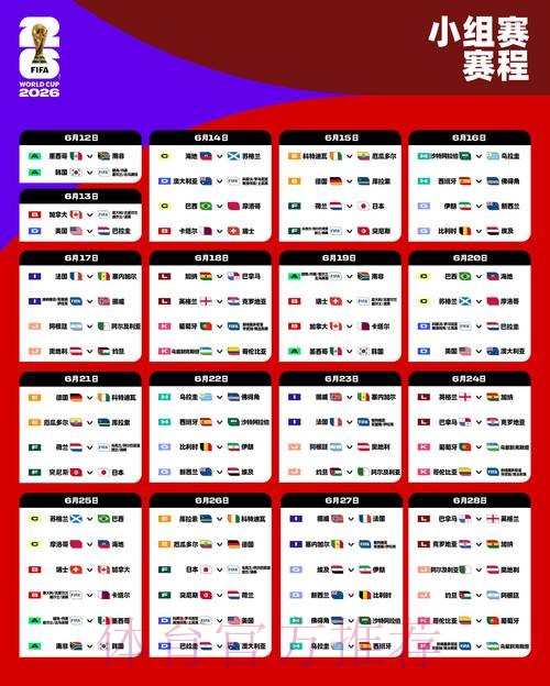2026世界杯比赛时间详细安排最新时间表在哪里看